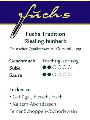 Fuchs Tradition Riesling feinherb